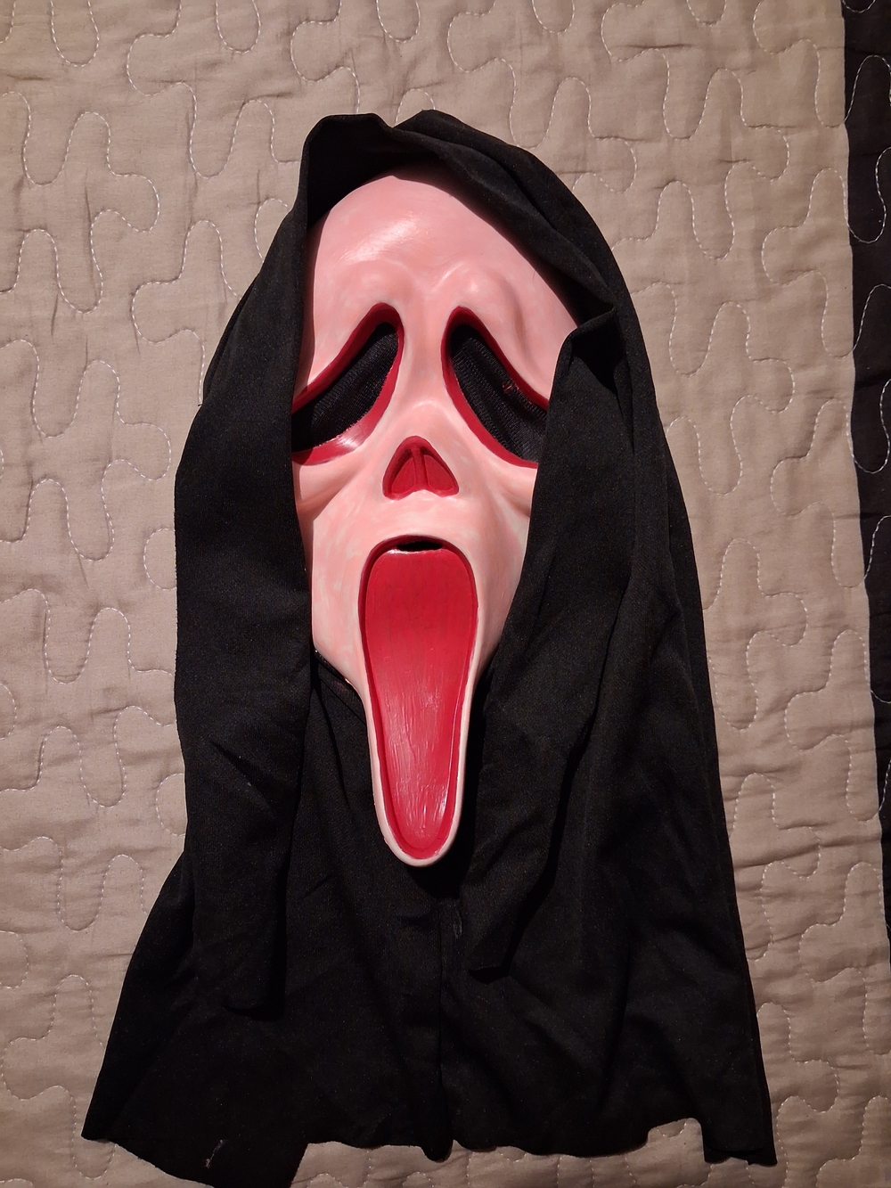 Black and Pink Screaming Ghost Costume Mask - Custom Painted!